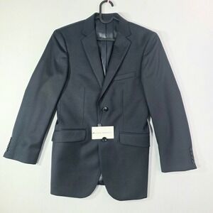 NEW Alain Dupetit Mens 34S Navy Blue 100% Wool 2-Button Suit Jacket Blazer